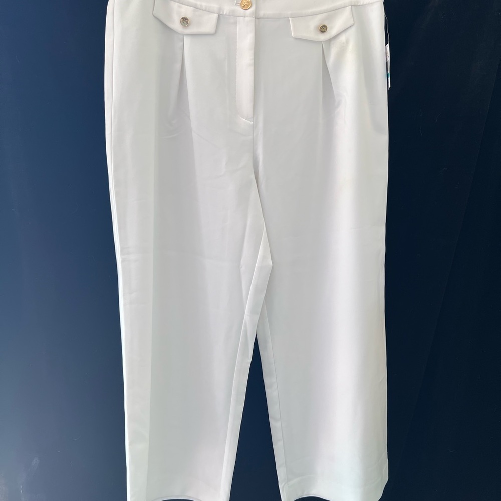 MICHAEL Michael Kors White High-Rise Crop Pants